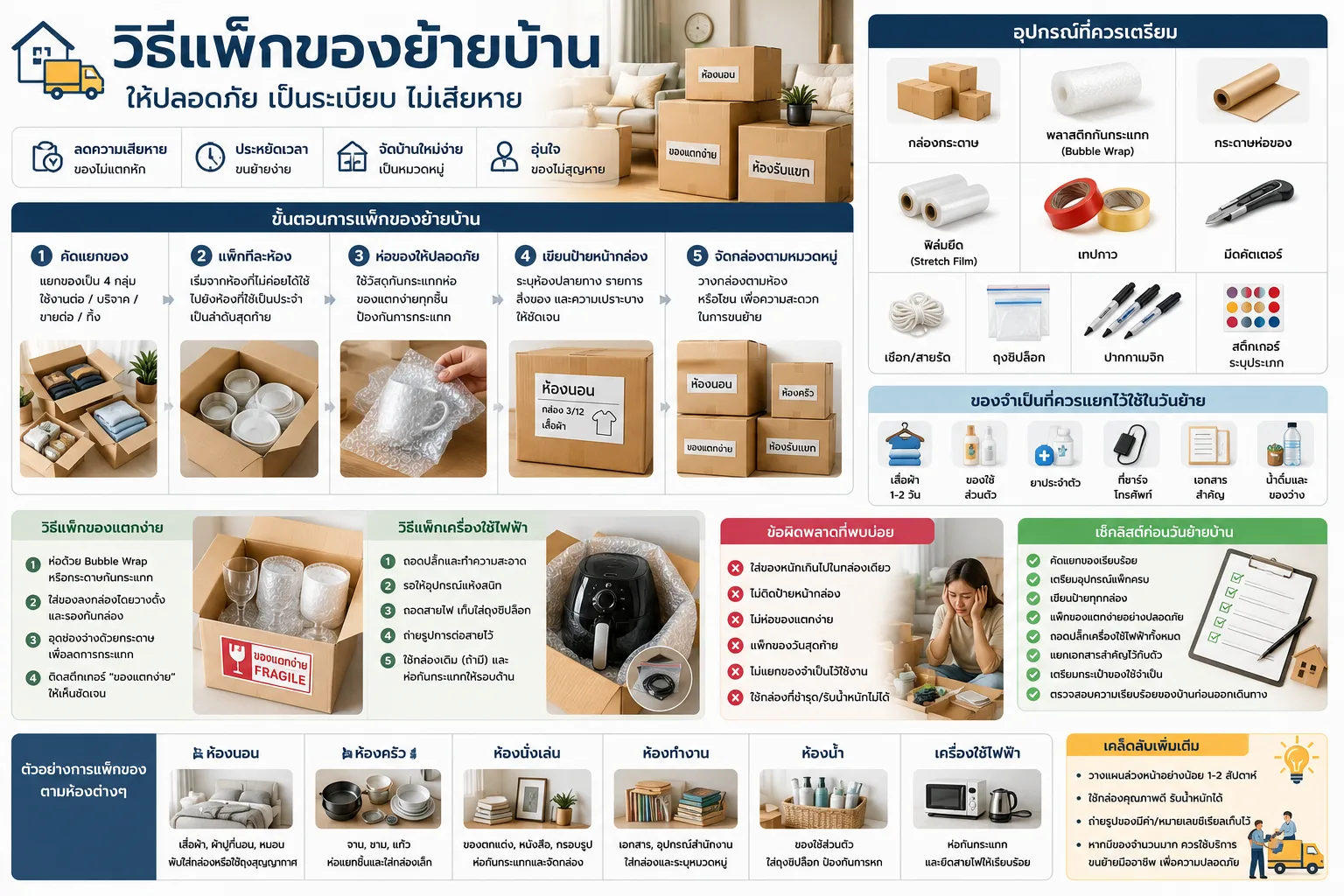 วิธีแพ็กของย้ายบ้านให้ปลอดภัย | KEPT Blog